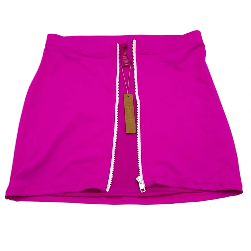 Skims Sporty Zipper Swim Mini Skirt Size Medium